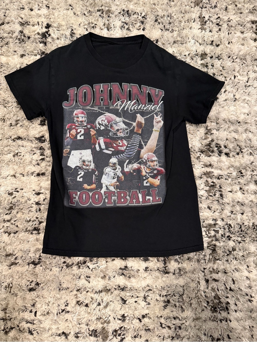 Johnny Manziel Black Football Graphic Tee
